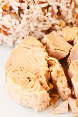 Tuna meat and rice