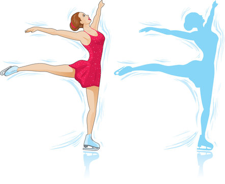 Figure Skater and an outline of a skater.