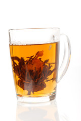 green tea with flower