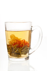 green tea with flower