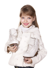 Young girl figure skating..