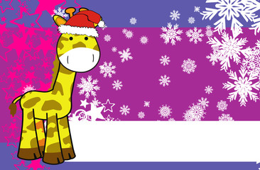 giraffe  cartoon xmas background9