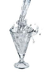 Splash of mineral water from glass