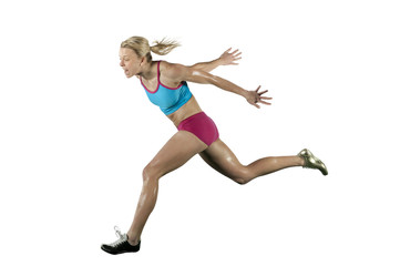 Female Athlete Running a Race