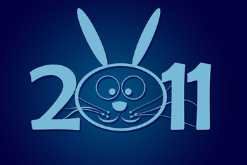 New year 2011 concept with rabbit