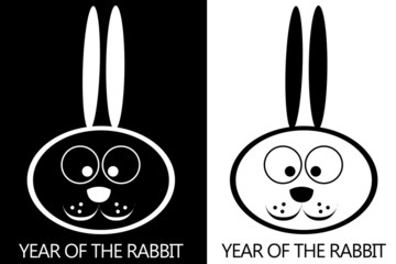 2011 black and white concept of rabbit