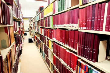 Row of red books