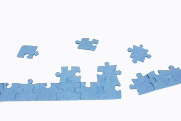 Puzzle pieces isolated on white background with clipping path