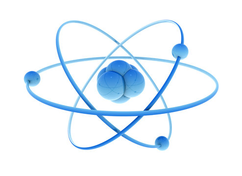 Atom on white background