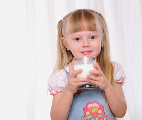 Little girl in blue dress