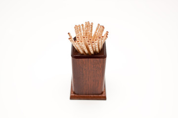 palillos de madera de dientes