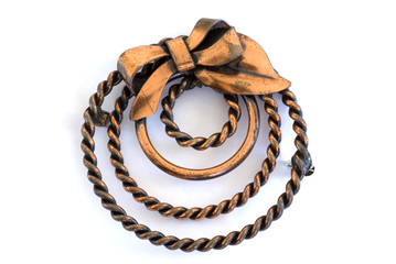 Copper vintage pin or brooch from the fifties