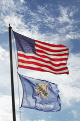 Oklahoma and US flags