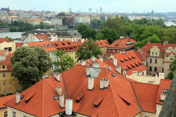 Fototapeta na wymiar View over the old town, Prague, Czech republic, Europe