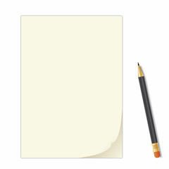 curled peel notepad with crayon