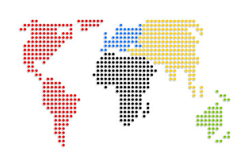 Fototapeta na wymiar Dot of Colorful map of the World