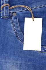 price tag over jeans pocket