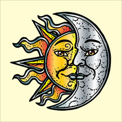 sole luna oro argento