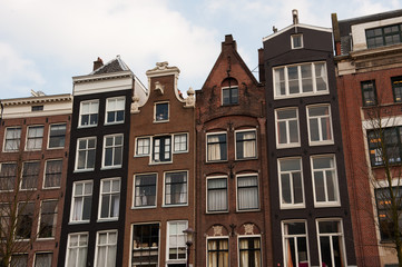 Fototapeta na wymiar Canal houses in Amsterdam