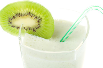 close-up milk shake with kiwi