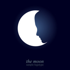 Logo the girl and the moon # Vector - obrazy, fototapety, plakaty