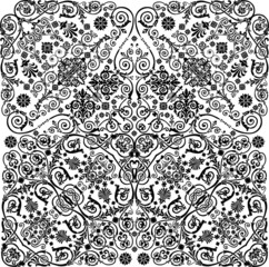 symmetric traditional black curled pattern