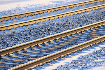 Bahngleise im Winter
