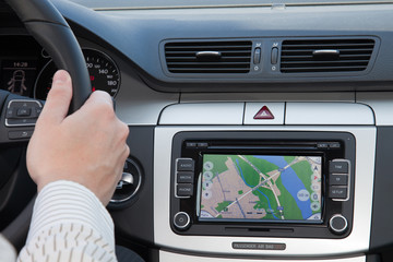Obraz na płótnie Canvas Navagation GPS w luksusowego samochodu