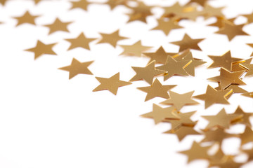 Confetti stars on white background