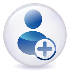 Fototapeta premium Add User Crystal Ball Icon