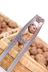 noisette brisée dans un casse noix