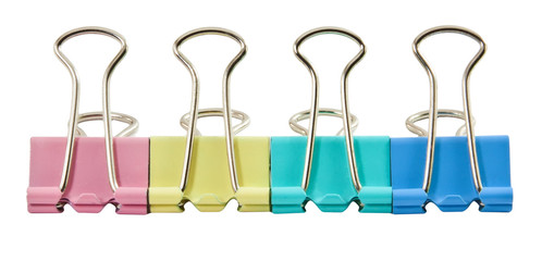 Office Colorful clothespins on a white background
