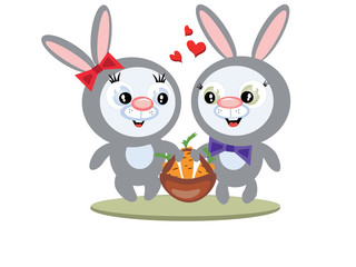 Fototapeta premium Hares in love