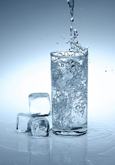 Splash water in glass