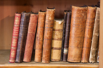 shelf of old books