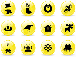 Glossy web buttons, Christmas icons