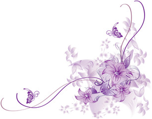 abstract flower Illustration vector spring summer pink