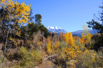 La Sal Mountains in Fall