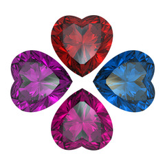Fototapeta premium Collection brilliants shape of heart