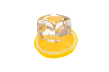 Photo sur Plexiglas Dans la glace Citron avec de la glace