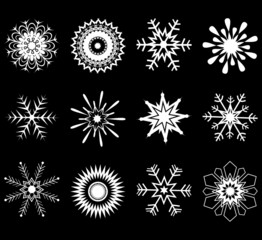 Snowflake winter set vector illustration