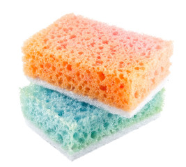 Two China sponges on a white background