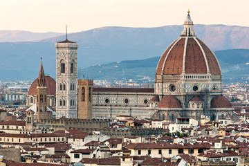 Fototapeta na wymiar Florence, Duomo i Campanile Giotta.