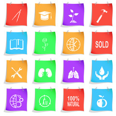 Vector set of note papers