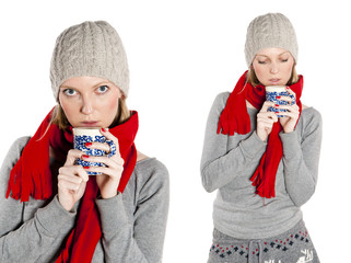 Young  woman drinking tea.