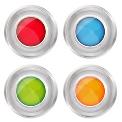 Glass/aqua style web buttons-isolated on white-vector file