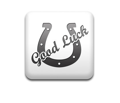 Boton cuadrado blanco Good Luck