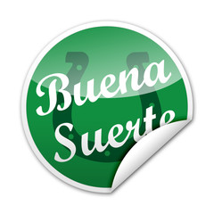 Pegatina BUENA SUERTE con reborde