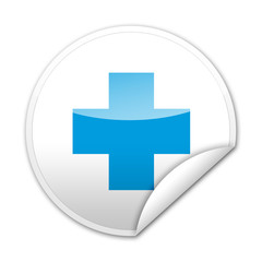 Pegatina cruz sanidad con reborde