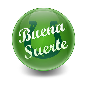 Esfera brillante texto BUENA SUERTE